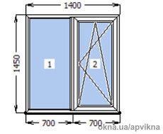 Металлопластиковое окно из профиля INTERNOVA 4000 1400х1450 стеклопакет 4х10х4х10х4Е